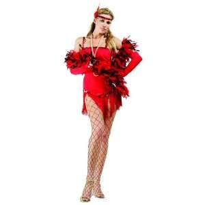  Adult Red Flapper Dress Costume Size Medium (6 8 