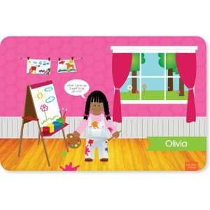   Placemats   Artist At Work (African American Girl): Home & Kitchen