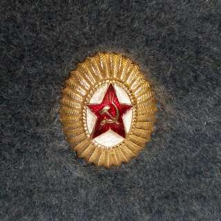 Ushanka Russian Soviet Red Army Fur Hat USSR Badge 58  