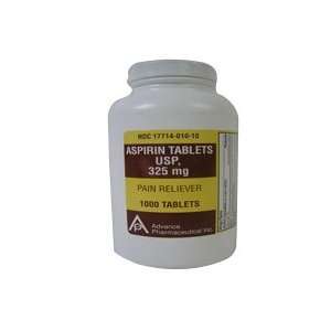  Aspirin Pain Reliever Tablets 325 Mg   1000 Ea: Health 