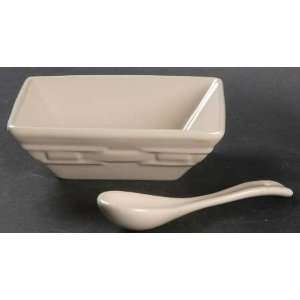   Tasting Bowl & Ceramic Spoon, Fine China Dinnerware: Home & Kitchen