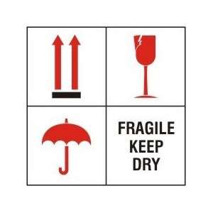   Labels FRAGILE KEEP DRY 4 x 4 Roll of 500 Labels