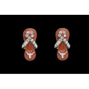  University of Texas Longhorns Orange Flip Flop Earrings 