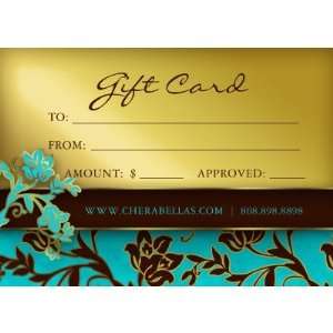   Gift Card Spa Gold Floral BB Business Card Template