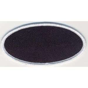 Blank Patch Oval 4x2 Black Background White Border Heat Seal Back For 