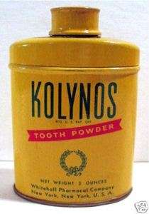 1940s Kolynos Tooth Powder Tin Old Unused Store Stock  