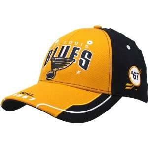   St. Louis Blues Gold Navy Blue Attica Flex Fit Hat: Sports & Outdoors