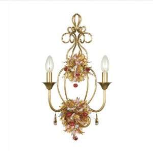  Fiore Antique Gold Leaf Wall Sconce