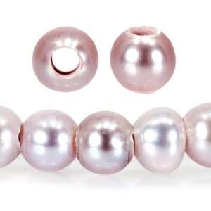 Pink Ice Off Round Freshwater Pearl Approx. 6x5 7x6mm 