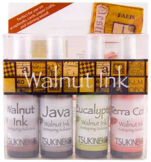 Tsukineko Walnut Ink Antiquing Solution Spray Set 4 pk  