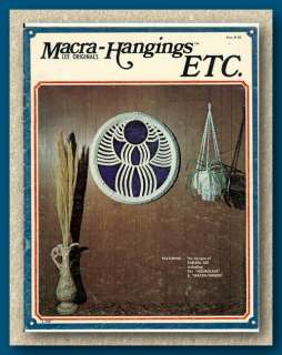MACRA HANGINGS ETC ~Vintage DESIGNER Macrame Book~ 1975~WINGED WALL 