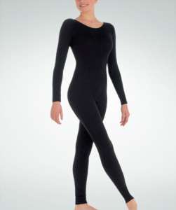 Body Wrappers 217 BLK MED Long Sleeve Adult Unitard  