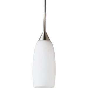  Flex Mini Pendant Tulip in Brushed Nickel with White Glass Home