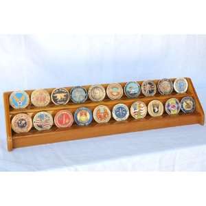  2 Rows Challenge Coin Casino Chip Display Rack Holder 