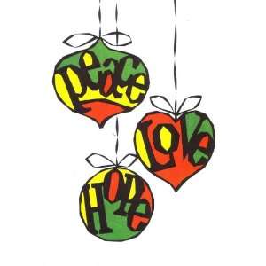 Uhuru Peace, Love & Hope Ornaments Christmas Cards 18 Cards & Envelope