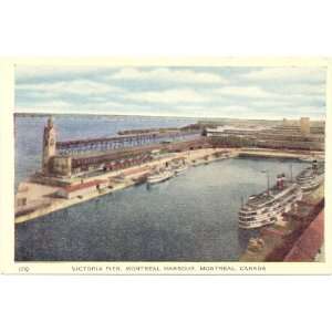  1940s Vintage Postcard Victoria Pier   Montreal Harbor 