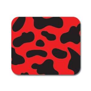  Cow Print   Red and Black Mousepad Mouse Pad