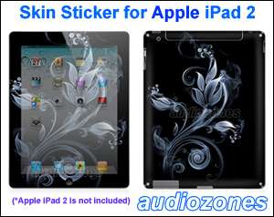 Vinyl Skin Sticker Art Decal Cool Silver Flower Design for Apple iPad 