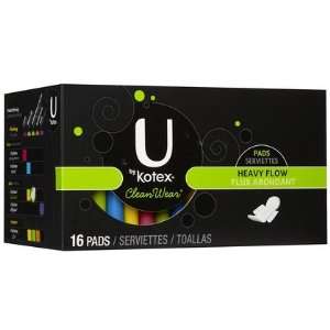  U by Kotex Cleanwear Ultra Thin Heavy Flow Pads With Wings 