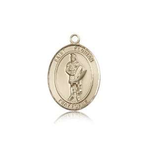  14kt Gold St. Saint Florian Medal 1 x 3/4 Inches 7034KT 