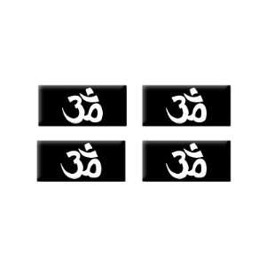  Om Aum Yoga   3D Domed Set of 4 Stickers Automotive