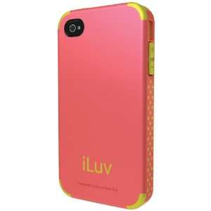   Dual Layer Case for iPhone 4   Pink/Yellow Cell Phones & Accessories