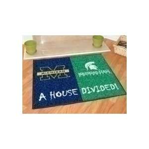  NCAA House Divided Rivalry Rug Michigan Wolverines 