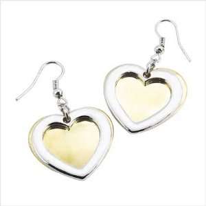  Two tone Heart Earrings