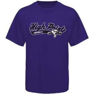  High Point Panthers Purple Mascot Script T shirt Sports 