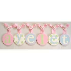  Ayelets Hand Painted Round Wall Letters: Home & Kitchen