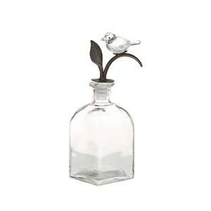 Glass Bottle with Crystal Bird