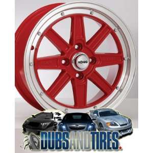    15 Inch 15x7 Konig wheels Bbomb Red wheels rims Automotive