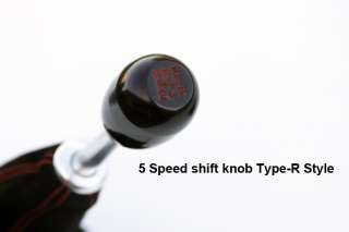 Black Type R Shift Knob+Red Suede Shift Boot+Short Shifter 92 00 Civic 