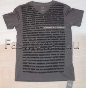 Armani Exchange AX V Neck T Shirt Tshirt Top Drk Grey  