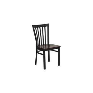   House Back Metal Restaurant Chair   Mahogany Wood Seat: Home & Kitchen