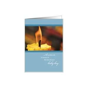  Sympathy Loss of Preemie Baby Boy, Candle, Angel Baby Card 