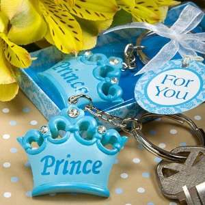  Baby Keepsake: Blue crown themed Prince key chains: Baby