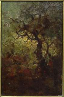 Antique 19th C. BARBIZON Forest Oil Painting Signed, Monogram THEODORE 