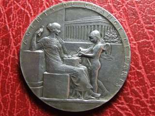 Art nouveau agents de change de Paris silver medal by Louis Oscar Roty 