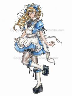 Alice in Wonderland Gothic Fantasy PRINT DELPHINE art  