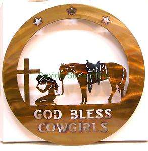 Plasma Cut Metal Art 16 God Bless Cowgirls Wall Sign Western Decor 