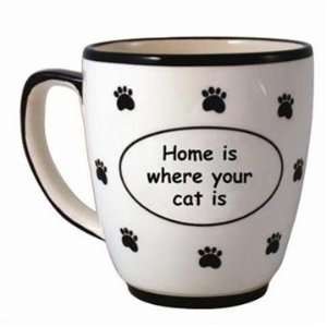 Tumbleweed Pottery Home is where your cat is Pet Coffee Mug  