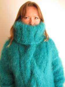   Hand Knitted Turtleneck Mohair Sweater with a very big Turtleneck