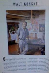 Walt Gonske Southwest Art magazine article Sept 2001  