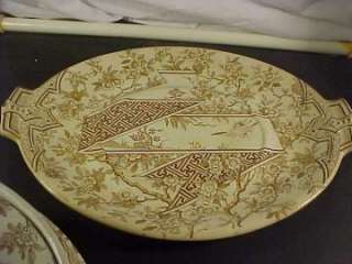 Pinder Bourne 1880 Tureen, Lid, Underplate Tan Floral  