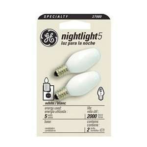  5W White Night C7 Light Bulb   2 Pack