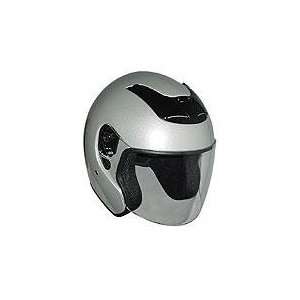  Silver DOT Motorcycle Helmet RK 4 Open Face with Flip 