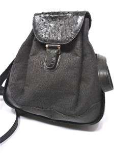 AR AMY ROTH Ostrich/Linen/Leather Handbag/Backpack Versatile Vintage 
