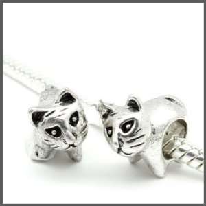   Cat  Charm Spacer Beads Fits Pandora Troll Chamilia Biagi Bracelet