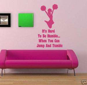 Cheer Its Hard To Be Humble Wall Lettering Decal Vinyl  